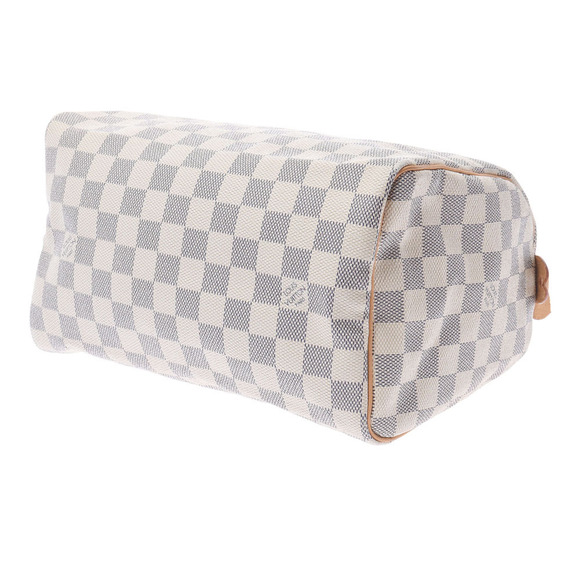 LOUIS VUITTON Damier Azur White Speedy Canvas Handbag - Picture 5 of 9